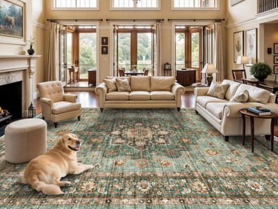 TOPRUUG Washable Oriental 12x18 Area Rug: Extra Large Rugs for Living Room