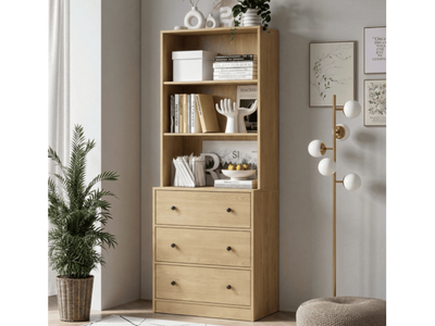 New in box, 71'' Tall Bookcase with 3 Drawers,3 Cubes 6 Tier Storage Bookshelves for Home Office,Living Room,Wood