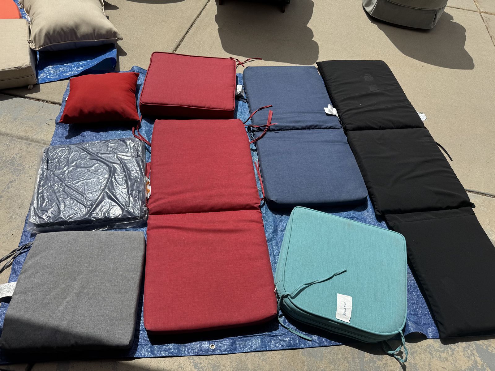 NEW - Assorted Outdoor Patio Cushions and Pillows - Various Colors and Sizes