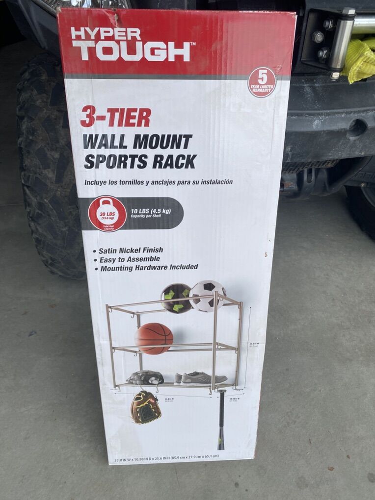 3 Tier Wall Mount Sports Rack