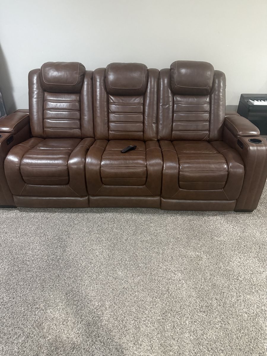 Ashley Furniture High End Leather Couch Set (Recline/heat/massage)