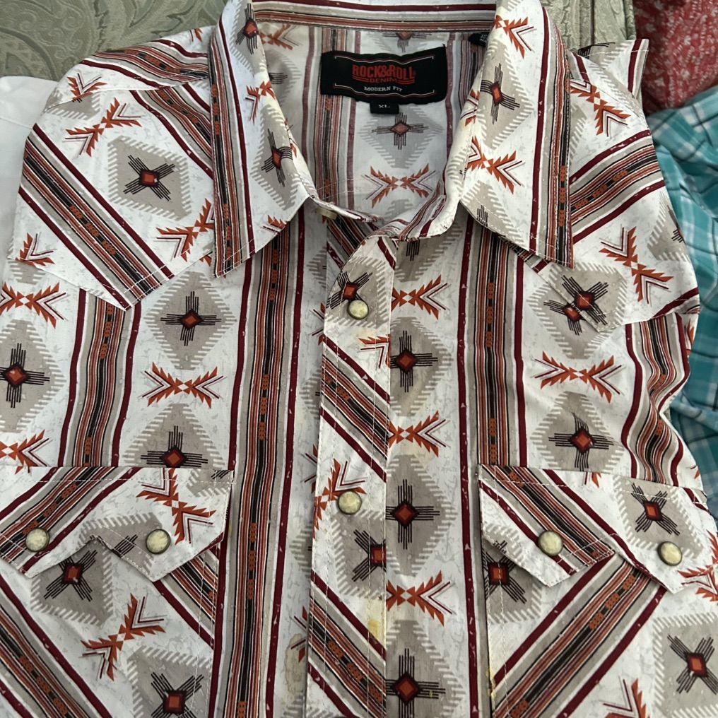 Mens Cowboy Snap Short Sleeve, XL