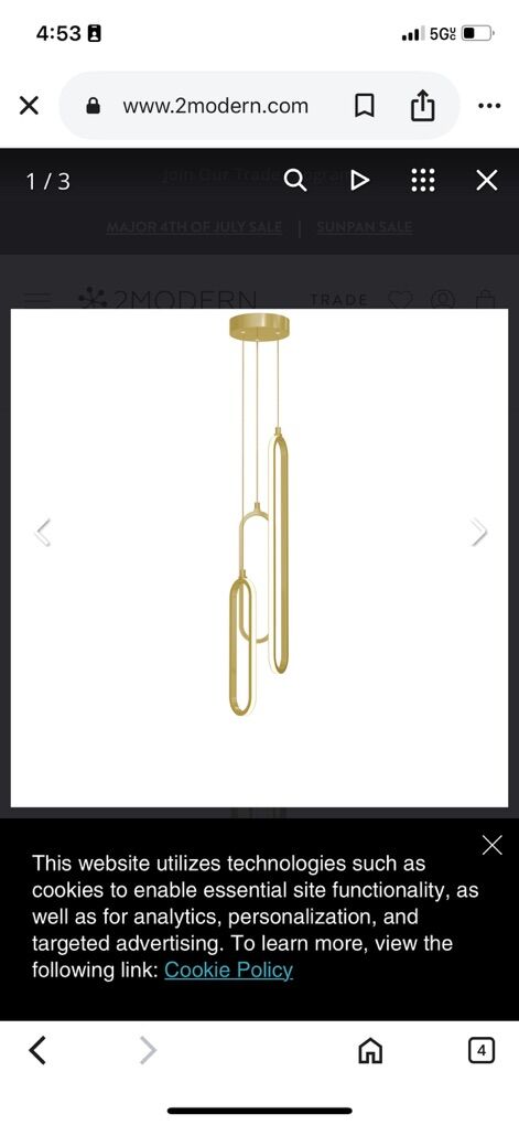 Chandalier LED Moder Gold Color