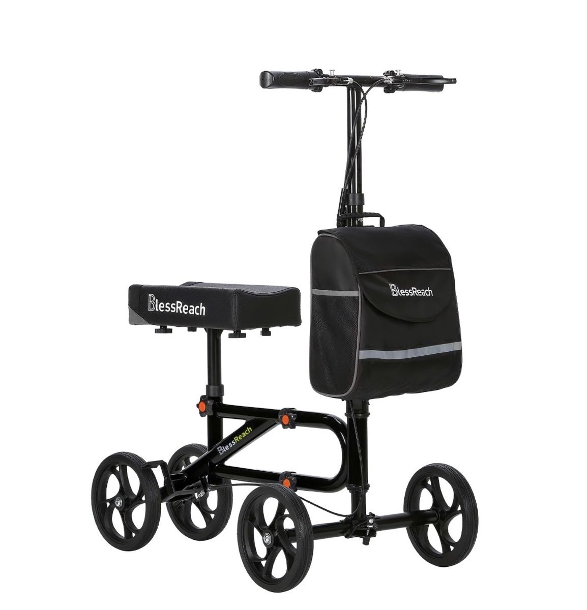 Brand New Bless Reach Economy Post Surgery Knee Scooter Adjustable for User Height Fully Assembled For You WB-2111 Black