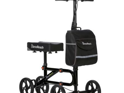 Brand New Bless Reach Economy Post Surgery Knee Scooter Adjustable for User Height Fully Assembled For You WB-2111 Black