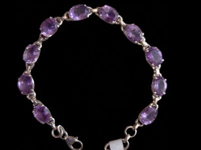 amethyst and labradorite bracelets