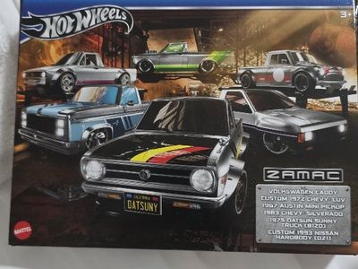 Hot Wheels Zamac 6-Car Set: VW Caddy, '72 Chevy LUV, '67 Austin Mini, '83 Chevy Silverado, '75 Datsun Sunny, '93 Nissan
