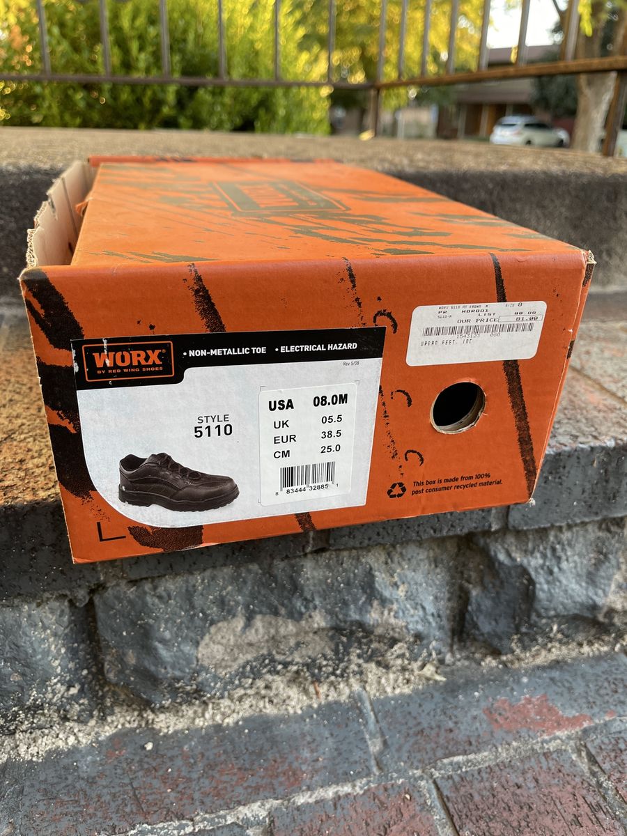 Worx by Red Wing Shoes 5110 Men's Size 8 Black Non-Metallic Toe Work Shoes