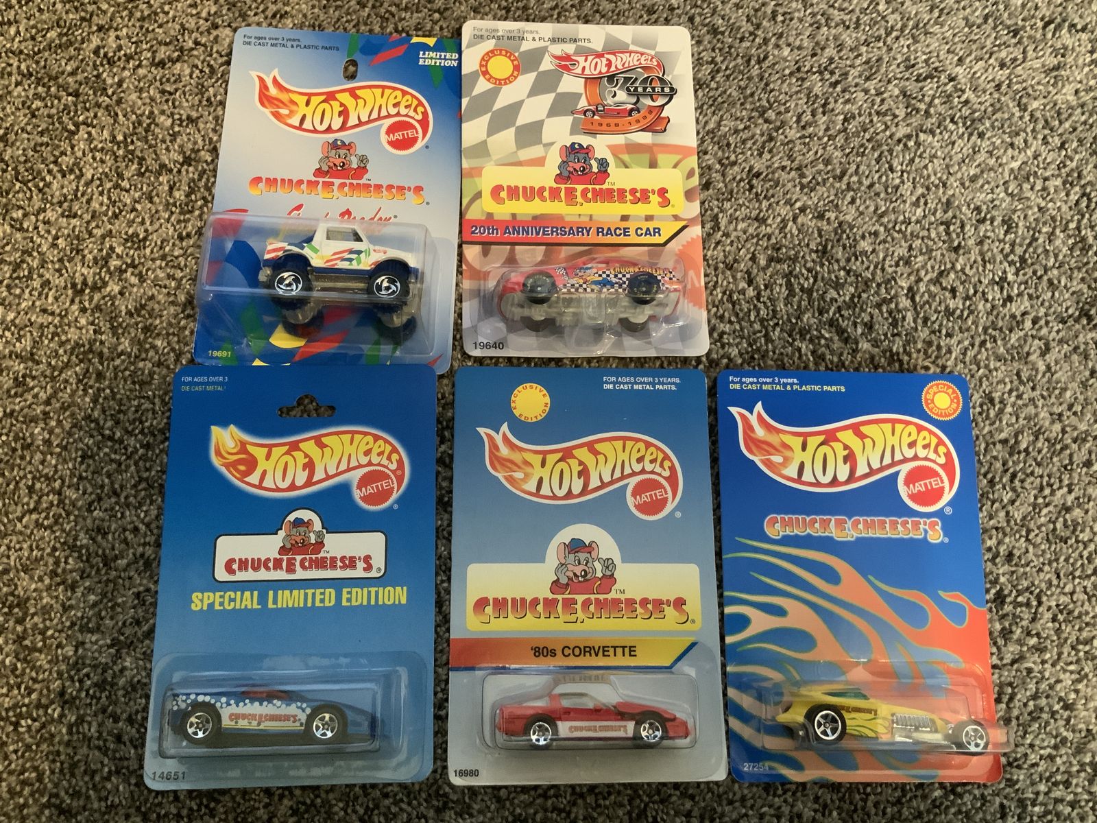 Hot Wheel Vintage Chuck E. Cheese Exclusives