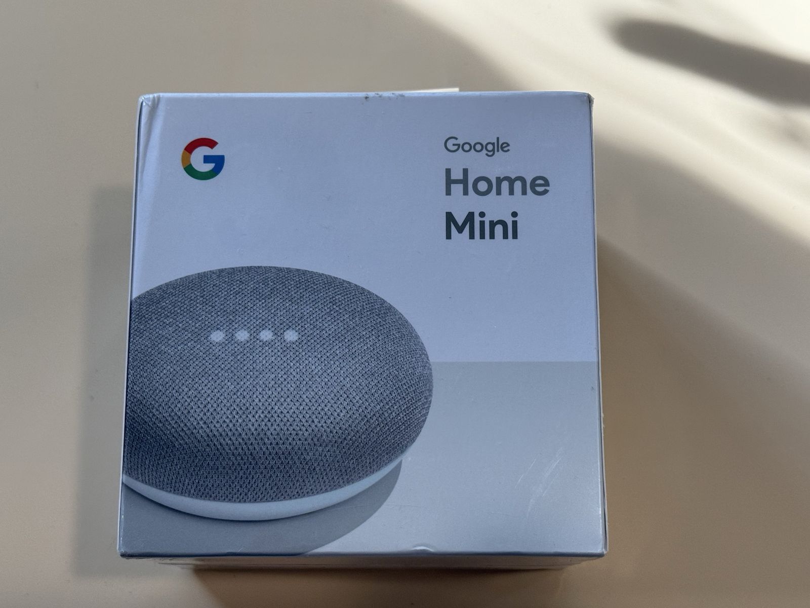 2 ea Google Home Mini Smart Speaker - Chalk/Charcoal, New in Box, Voice Assistant