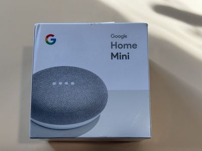 2 ea Google Home Mini Smart Speaker - Chalk/Charcoal, New in Box, Voice Assistant