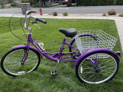 Brand new Comfort Tricycle, 24 inch 1 Speed Cruiser Trike, 3 Wheel Trike Bike with Large Basket