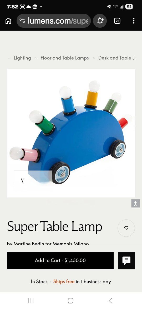 New Super Table Lamp
by Martine Bedin for Memphis Milano