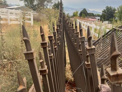 *BONUS INCLUDED* Ornamental 5ft High Vintage Wrought Iron Fence Panels, Matching Double Gate & Posts