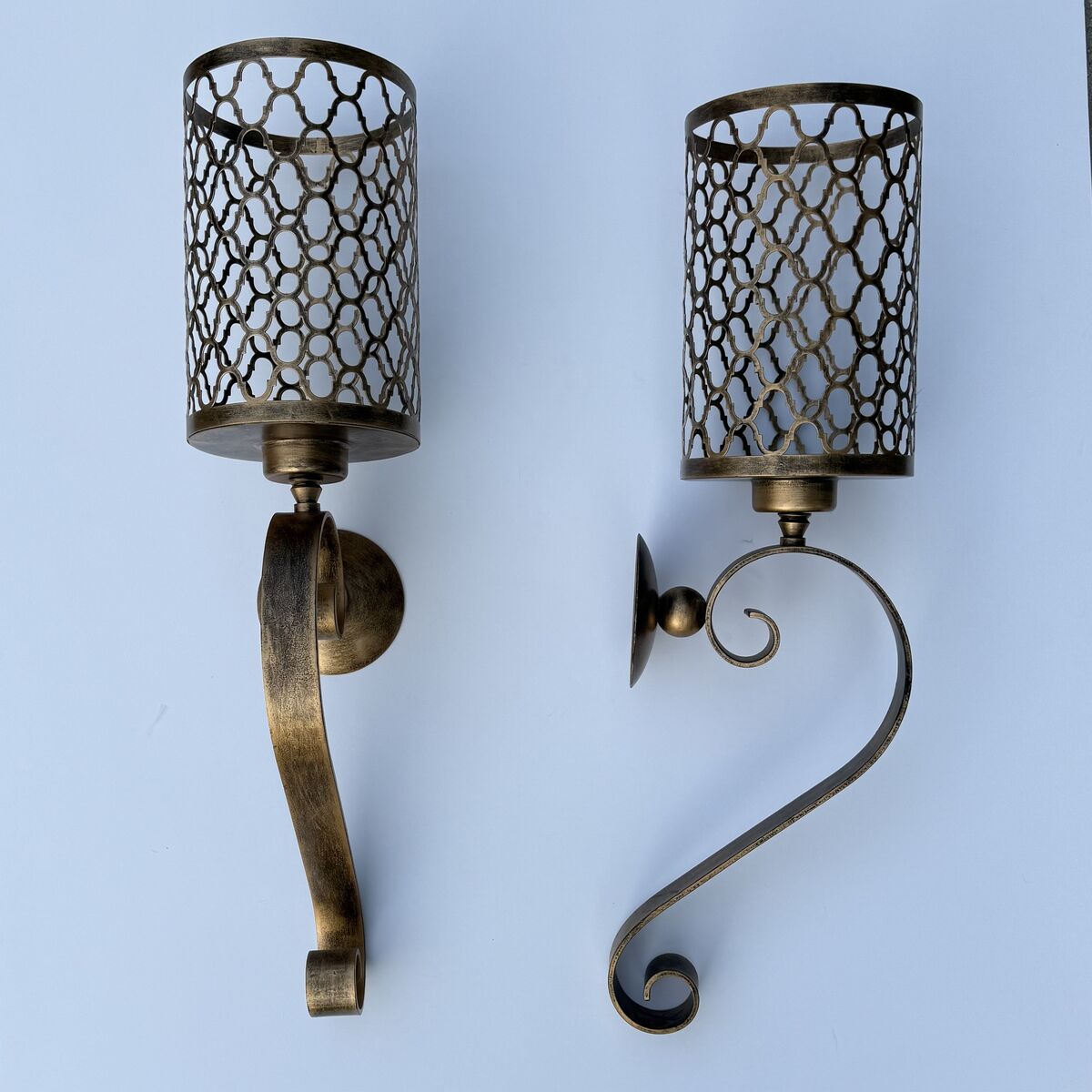 Pier 1 Imports Quatrefoil Scroll Candle Holder Wall Sconces - Set of 2