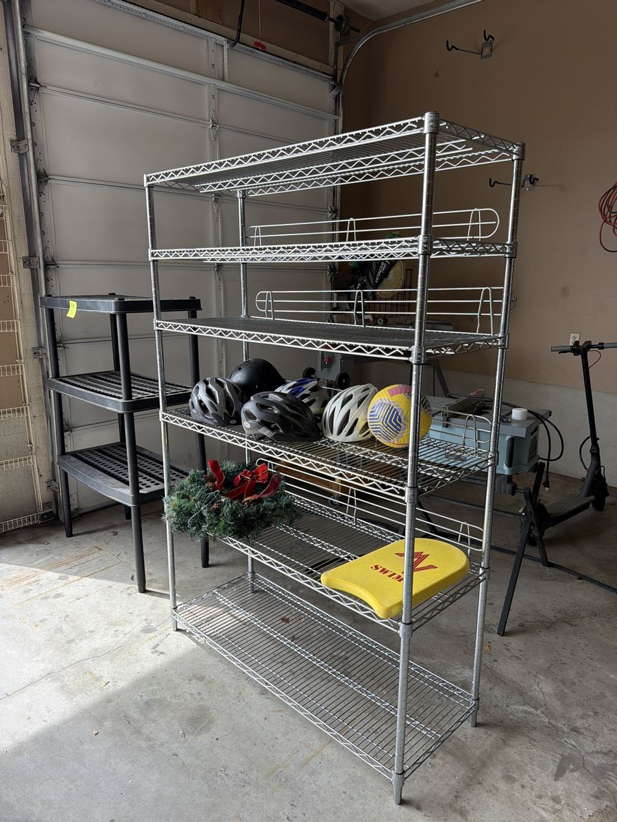 Chrome Wire Shelving Unit - 6-Tier Adjustable Storage Rack for Garage or Pantry Organization