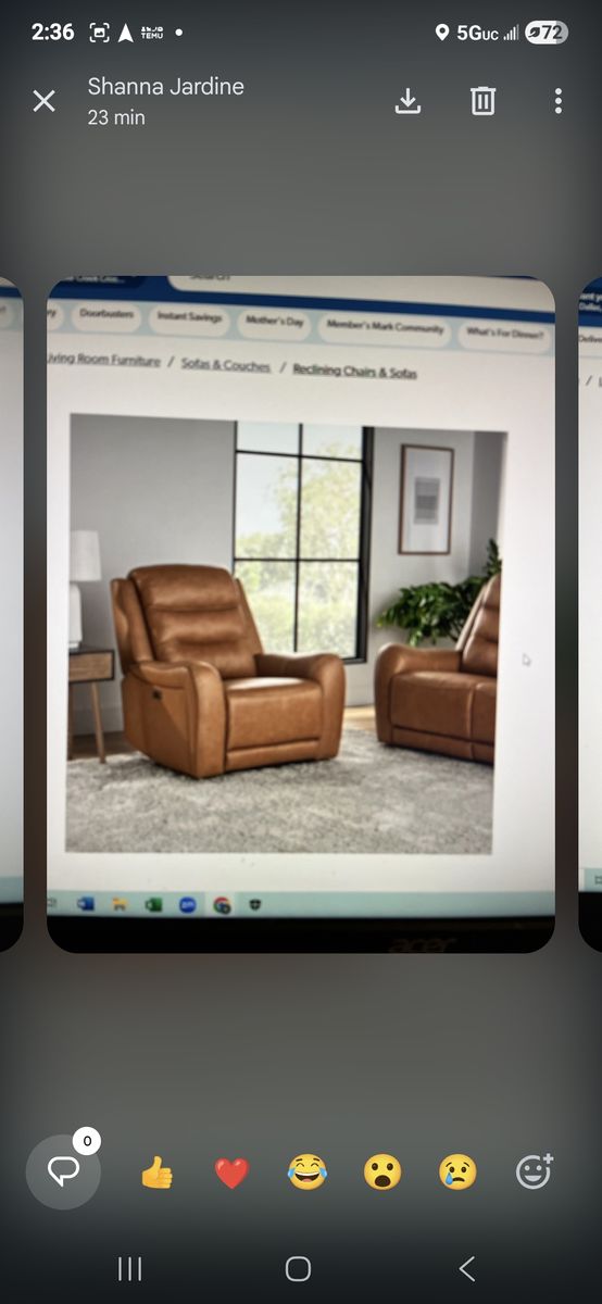 Members Mark cooper power reclining leather chair