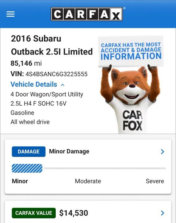 2016 Subaru Outback 2.5i Limited