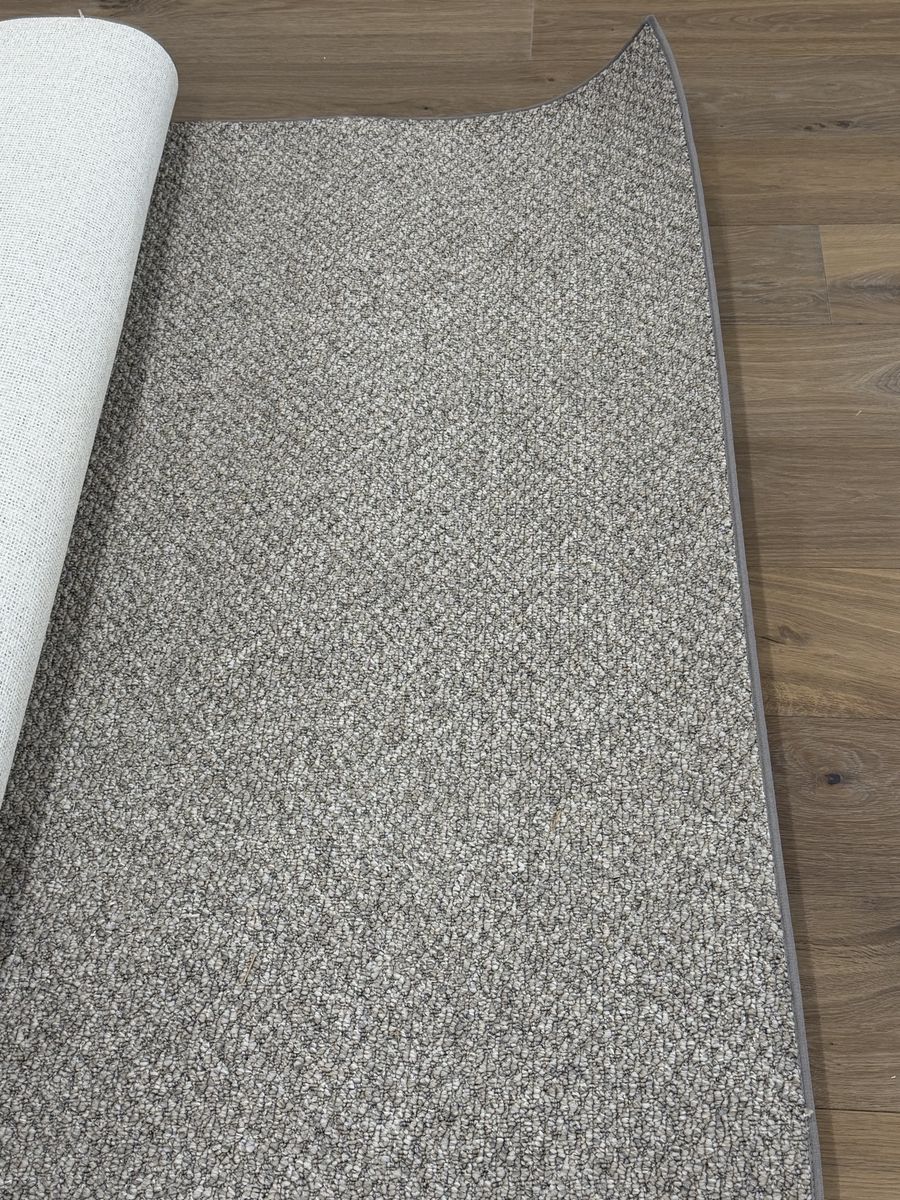 Brand New Neutral Beige and Grey Textured Berber Style Area Rug