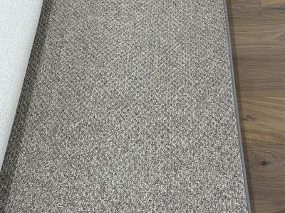 Brand New Neutral Beige and Grey Textured Berber Style Area Rug