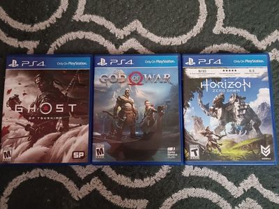 PS4 Games Lot: Ghost of Tsushima, God of War, Horizon Zero Dawn - PlayStation 4 Bundle