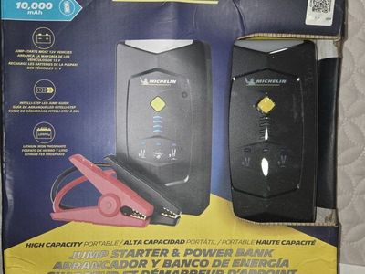 Michelin 10,000 mAh High Capacity Portable Jump Starter & Power Bank - For 12V Vehicles