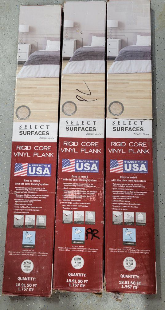 NIB- Select Surfaces Fairfield Rigid Core Vinyl Plank Flooring - Studio Series