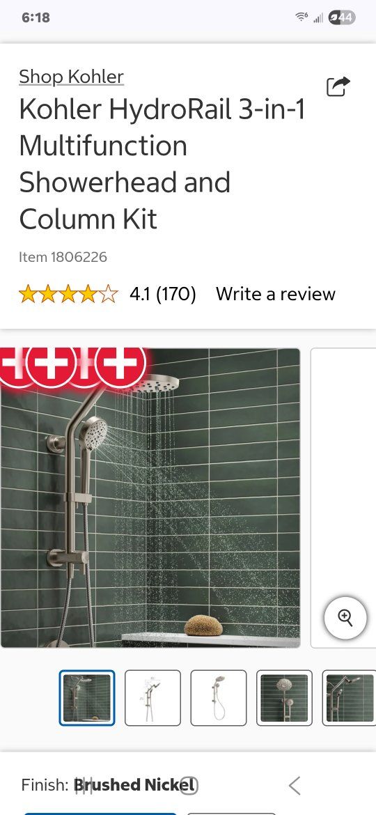 Kohler shower head kit