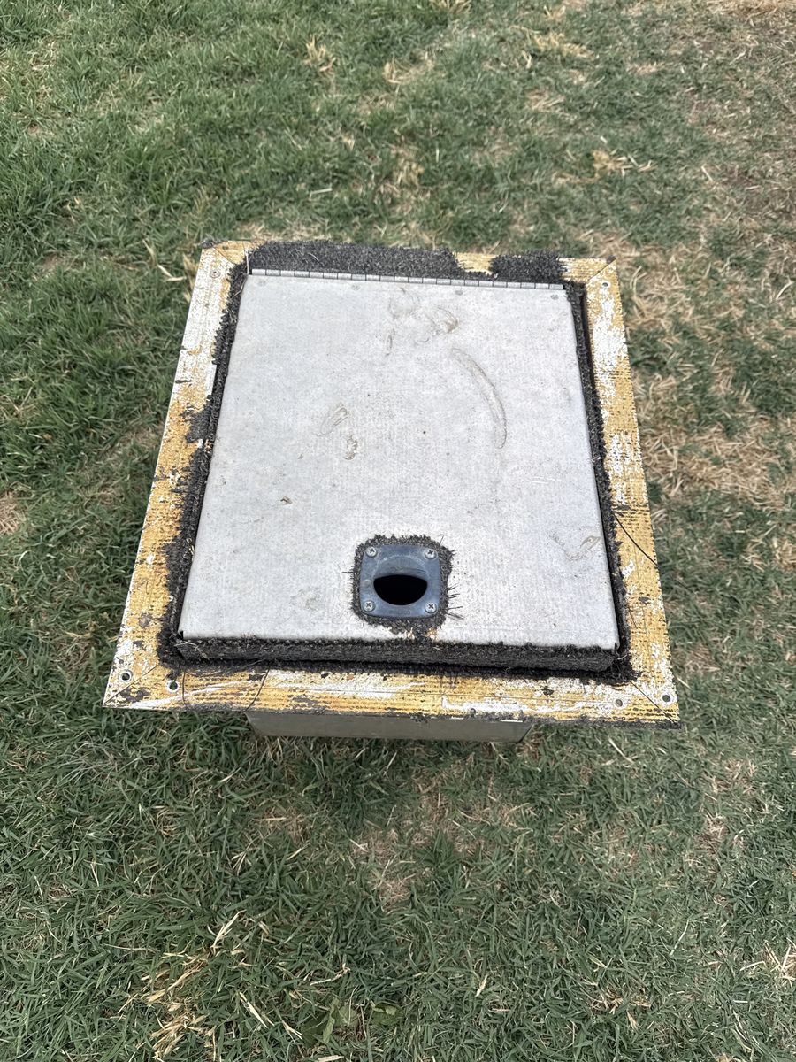 Weathered Fishing/Boat Compartment Hatch - Aluminum Access Lid with Drain Hole