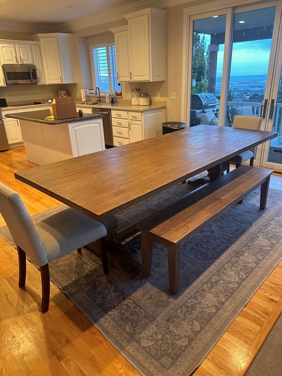 Kitchen Table with benches (large and heavy)