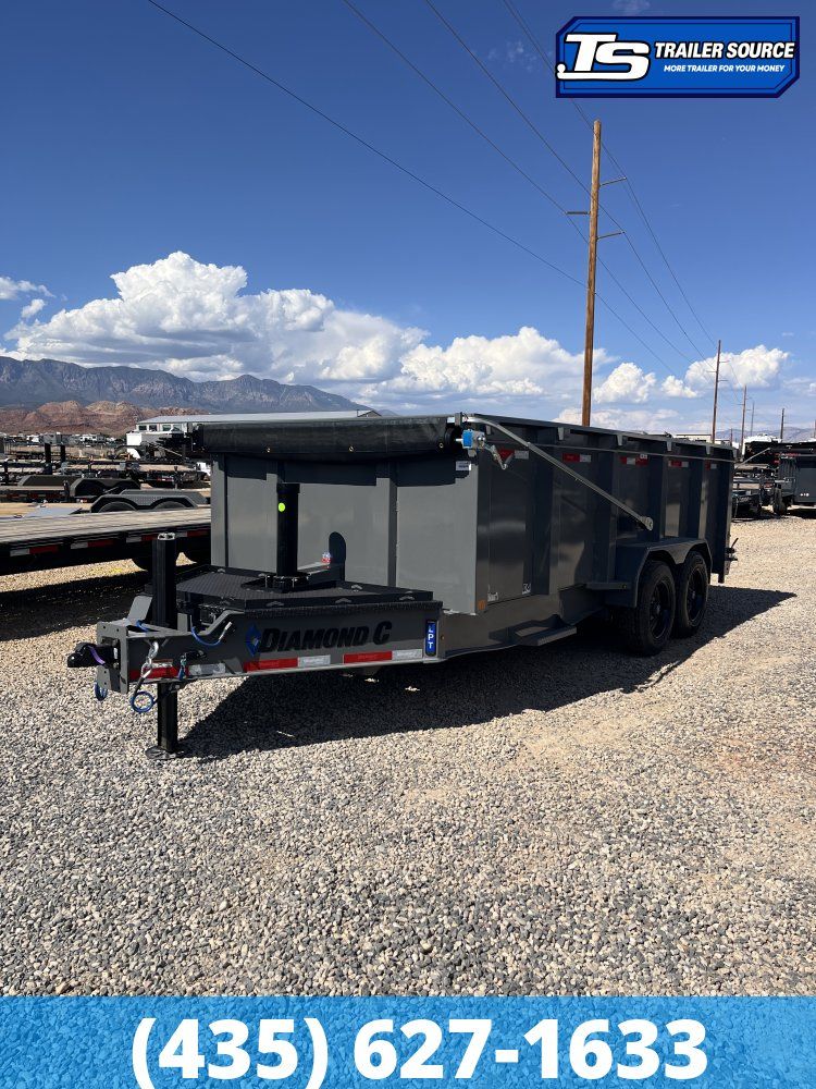 7x16 Diamond C LPT 208 Dump Trailer - 44" Sides - 18K GVWR - 18 Ply Tires, ABS Brakes, Hydraulic Jack(s)