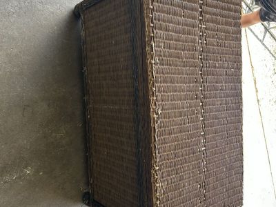 Dark Brown Wicker Storage Box / Patio Container