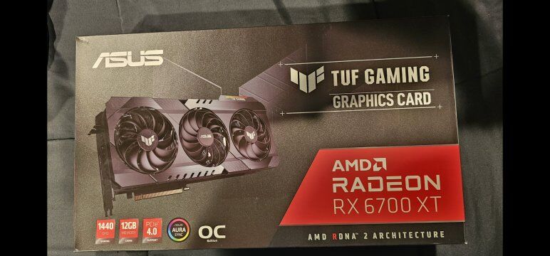 Asus 6700XT TUF GPU 12GB RAM DDR6 like new in box