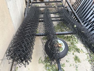Black Chain Link Fence, 6ft H x 70ft L (3 Sections)