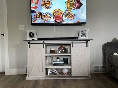 Farmhouse Sliding Barn Door TV Stand Credenza Entertainment Center