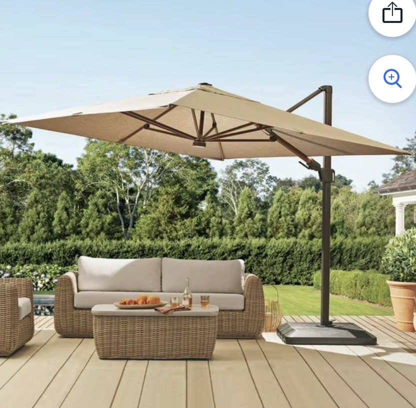 10' x 10' Cantilever Offset Patio  Umbrella with Sunbrella Fabric
