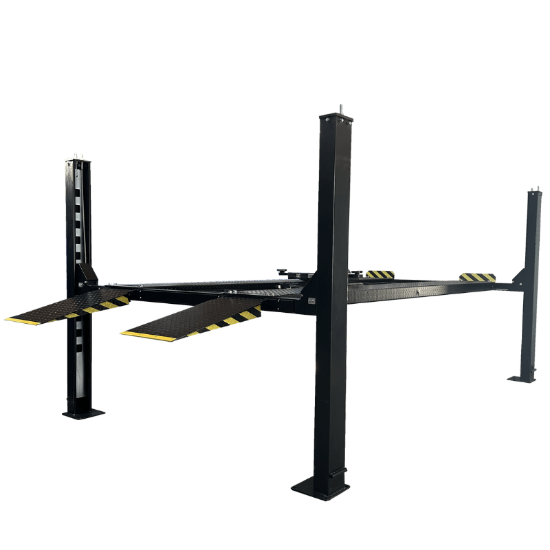 NEW Tuxedo FP9K-DX-XLT 9,000 lb XLT 4-Post Lift – Extra Tall/Long + Accessories Included