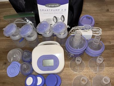 Lansinoh Smartpump 2.0 Double Electric Breast Pump Bundle - With Bag & Accessories