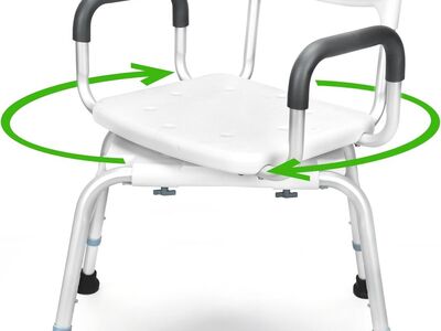 NEW Shower Chair for Inside Shower - Swivel Shower Chair Heavy Duty Shower Seat Bathtub with Arms for Handicap, HDB-788A
