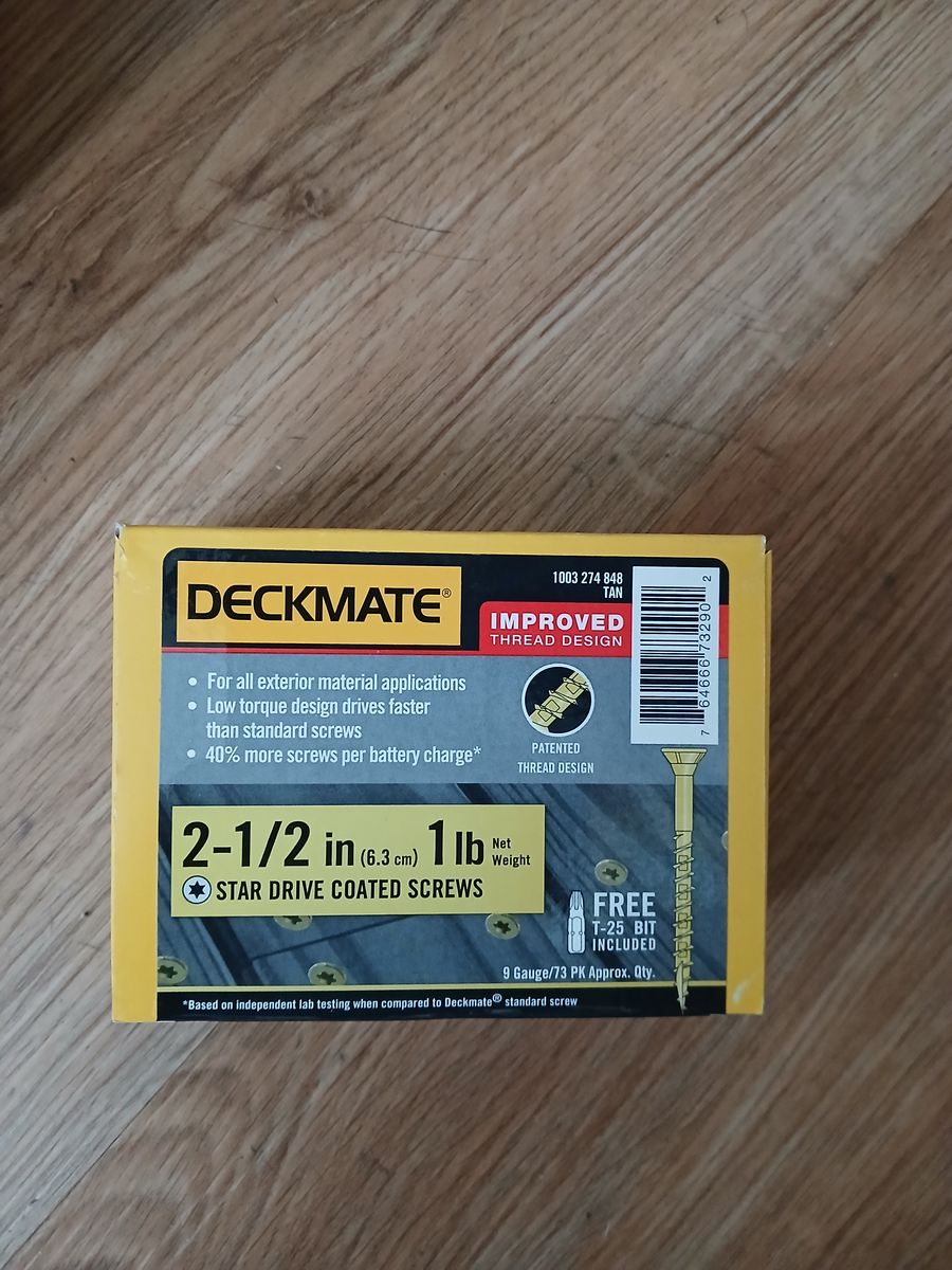 NEW Deckmate 2-1/2" Tan Star Drive Exterior Wood Deck Screws - 1 lb. Box