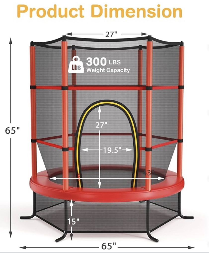 GYMAX Toddler Trampoline, 55” Trampoline