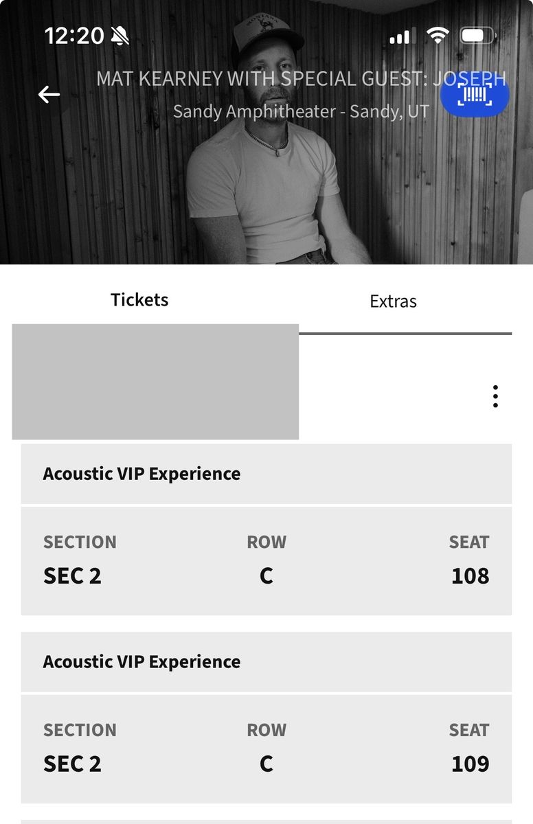 Mat Kearney 9/18 VIP tickets 2