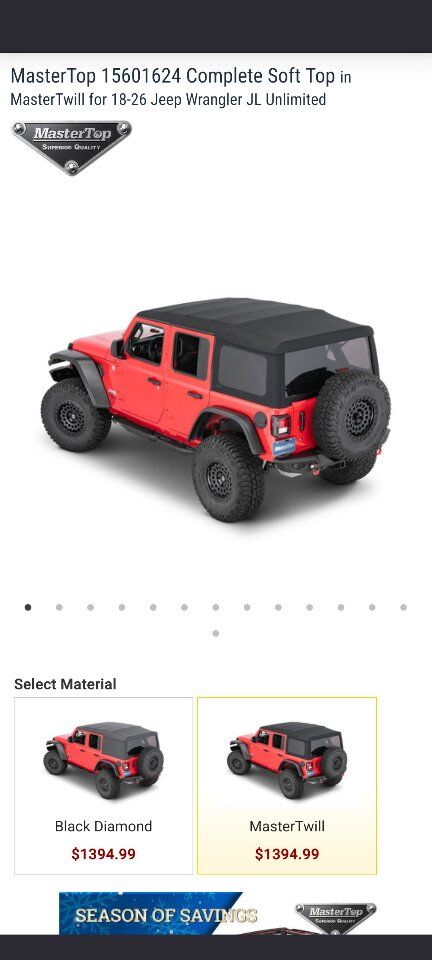 2019-2026 Jeep JL Wrangler MasterTop Soft Top
