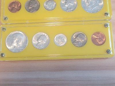 US Mint 1964 Uncirculated Coin Set (2 Sets, 10 Coins Total) - Penny, Nickel, Dime, Quarter, Half Dollar