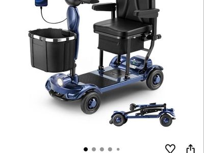 ONLYWIND 37.5lb Lightweight Mobility Scooter - Blue Foldable Portable Motorized Scooter