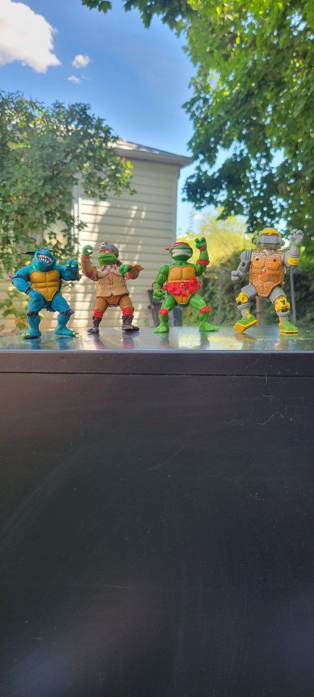 Vintage Teenage Mutant Ninja Turtles Action Figures Lot - 4 Playmates 1980s-90s TMNT