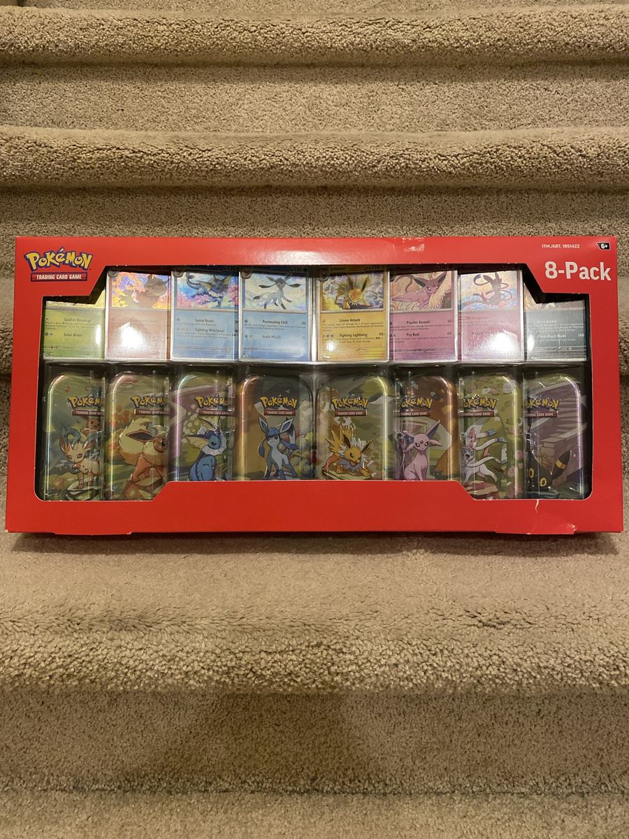 Pokemon TCG Scarlet & Violet Prismatic Evolutions Mini Tin 8-Pack Set