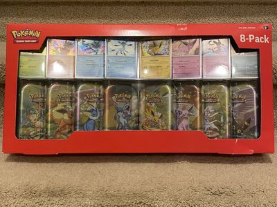 Pokemon TCG Scarlet & Violet Prismatic Evolutions Mini Tin 8-Pack Set