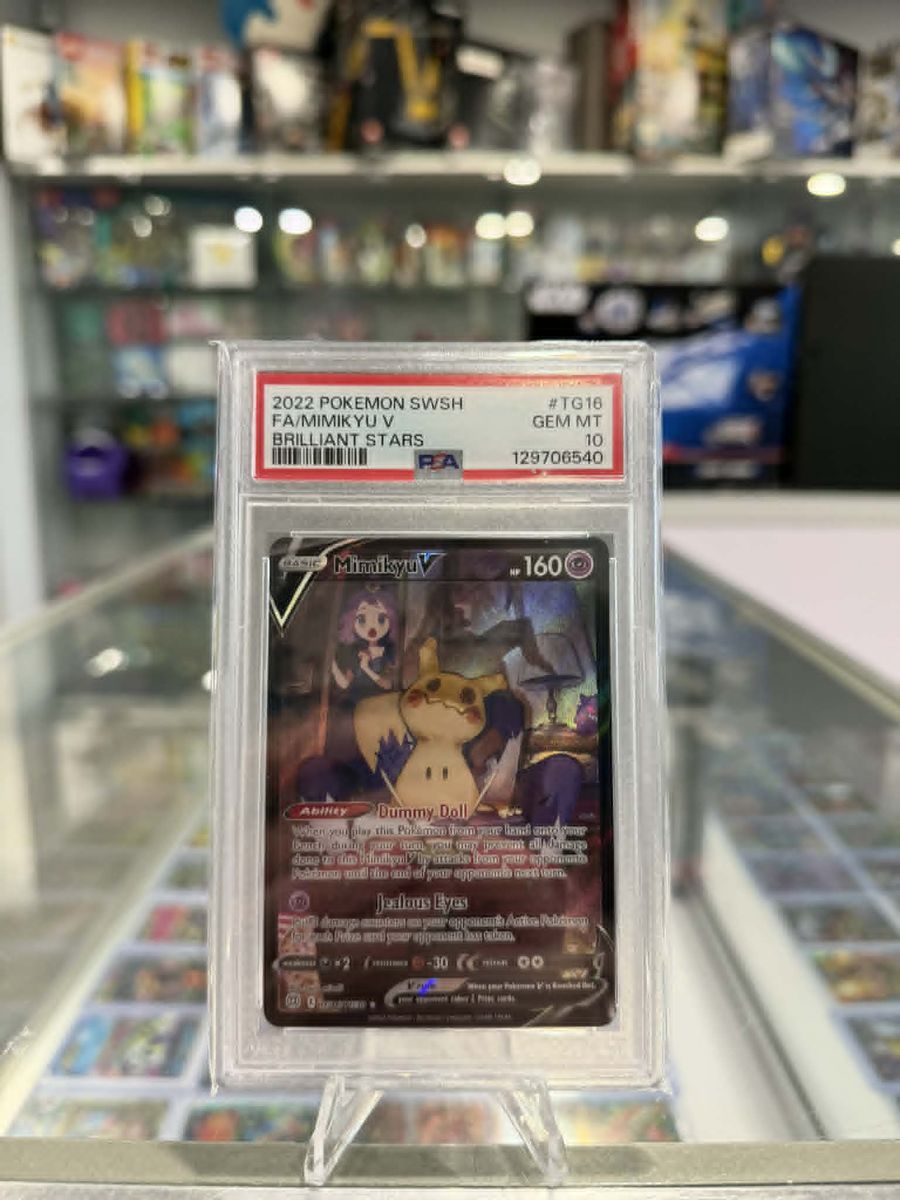 Pokemon PSA 10 Mimikyu V TG16/TG30 Brilliant Stars Trainer Gallery