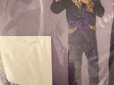 Purple Hustler Costume with Leopard Print Accents